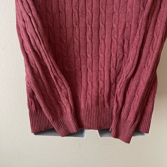 Club Room Men's Pima Cable Quarter-Zip Red Size Extra Large - Picture 8 of 10